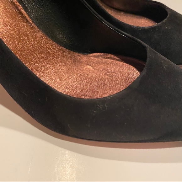 Miu Miu Heels Pointed Toe Classic Suede Black Gold - Picture 10 of 10